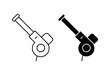 Leaf blower outline icon collection or set. Leaf blower Thin vector line art
