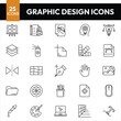 © Karamat - Design Tools Vector Thin Line Icons Set. Graphic Design Tools, Painting, Sketching Accessories Linear Pictograms. Drawing Equipment, Brushes, Pencils, Image Editing Instruments Contour Illustrations