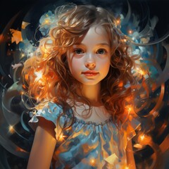 Poster - Generative AI Brilliant Girl Portrait