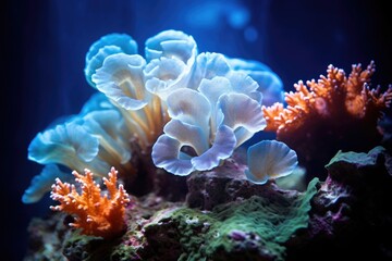 Wall Mural - Moonlit Coral: Underwater coral.
