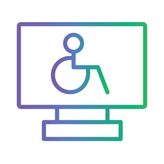 Poster - Desktop Disability Office Gradient Outline Icon