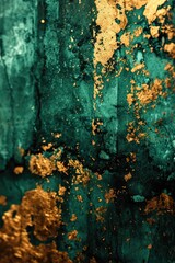  Grunge Background Texture in the Style Emerald Green and Gold - Amazing Grunge Wallpaper created with Generative AI Technology