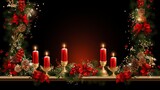 Fototapeta Tulipany - Radiating holiday cheer and warmth with this beautifully arranged Christmas scene, designed for your message