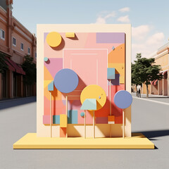 Canvas Print - Showcase advertisement on a street scape display