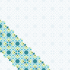 Wall Mural - Islamic Diagonal Pattern Design with Pastel and Green Color 
