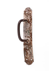 Poster - old rusty door handle isolated on white background