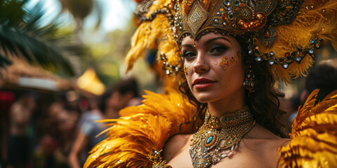 Frau Porträt Carneval in Brasilien