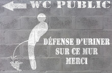 Message Sur Mur De Parpaings, Défense D’uriner 