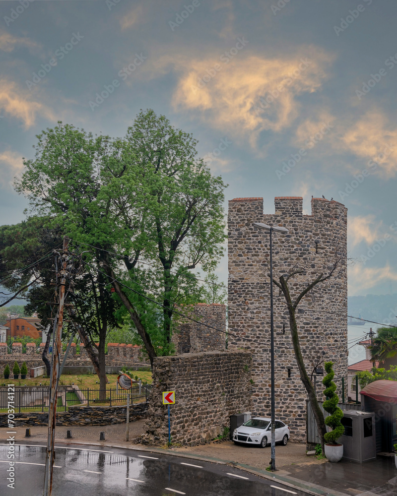 Anadolu Hisari, or Anatolian Castle, a 13th century medieval Ottoman ...