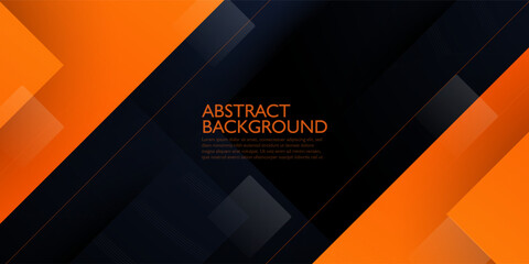 Orange and black abstract background with texture square sporty elegant design. Eps10 vector