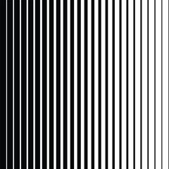 Poster - abstract monochrome geometric black thin to thick vertical line pattern.