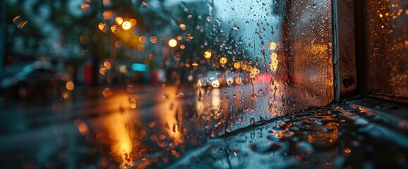 Closeup Through Window Rainy Day Water, HD, Background Wallpaper, Desktop Wallpaper