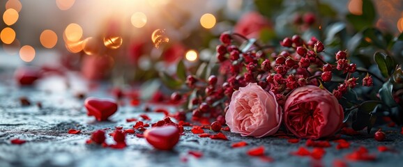 Composition Valentines Day Objects, HD, Background Wallpaper, Desktop Wallpaper