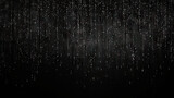 Fototapeta  - Falling rain down On Black Background. rainy on blac