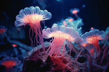 Poster - A deep-sea adventure with rare fish and bioluminescent corals.