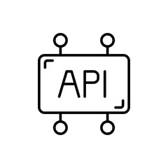 Poster - Api programming outline icons, minimalist vector illustration ,simple transparent graphic element .Isolated on white background