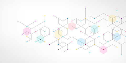 Abstract vector background with simple geometric figures and dots