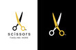 scissors logo icon design template