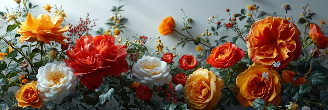 Spring Background Rose Flowers On White, Banner Image For Website, Background, Desktop Wallpaper