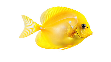 Wall Mural - yellow tang swimming, isolated on transparent background cutout 