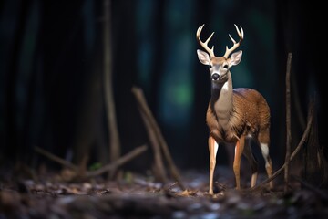 Wall Mural - moonlit bushbuck during a night-time forage