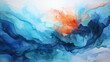 Abstract watercolor paint background by teal color peach puzz with liquid fluid texture for background, banner