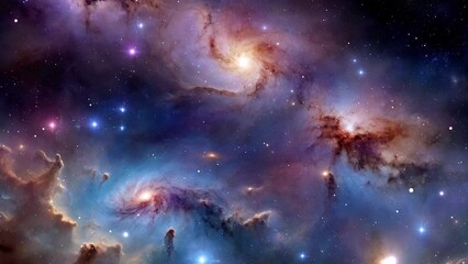 Wall Mural - background with stars and nebula
created with some elements made with generative AI
