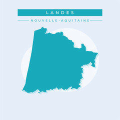 Wall Mural - Vector illustration vector of Landes map France