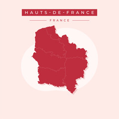 Wall Mural - Vector illustration vector of Hauts-de-France map France