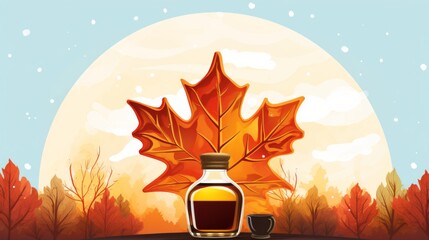 Aufkleber - Generative AI nteractive online guide explaining the health benefits of pure maple syrup