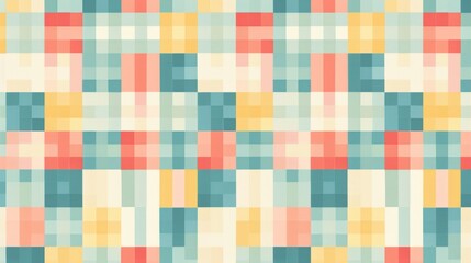Poster - Generative AI Small-scale gingham textile pattern, tiny squares, pastel colors, seamless backdrop, detailed and vibrant illustration