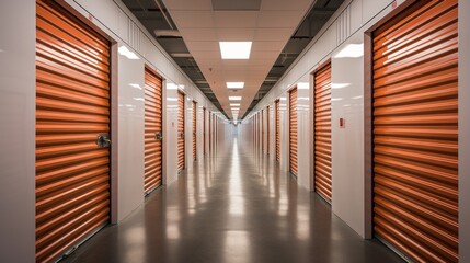 Wall Mural - generative ai storage facility corridor