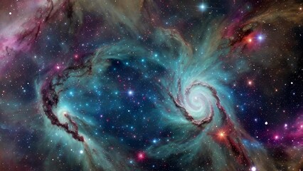Wall Mural - background with stars and nebula
created with some elements made with generative AI
