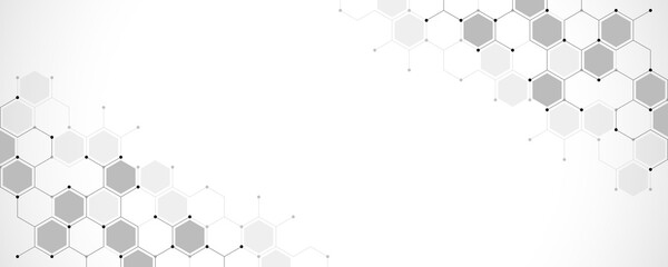Abstract design element with geometric background of hexagons shape pattern