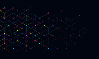 Wall Mural - Abstract pattern with simple geometric figures and dots
