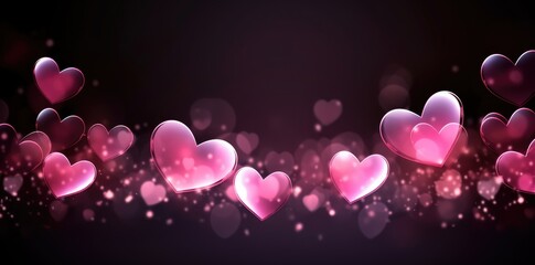 Valentine's day background with hearts. Generative AI