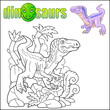 prehistoric dinosaur velociraptor, coloring book