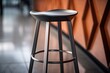 modern steel chair stool closeup minimal stool bar in modern space interior design