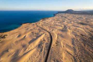  Aerial view of dunes at Fuerteventura