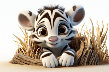 cute cartoon zebra cub