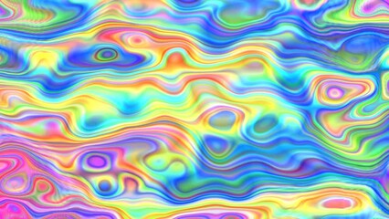 Poster - Animation of colorful background with curvy lines and circles