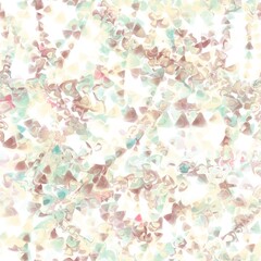  Multiple triangles seamless pattern.Garland of triangles.Clam shell, floral white, coral blue,pink rose and pale blue colors with reflection on the white background.Pattern for wrapping,textile,print.