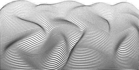 Poster - Dotted wave halftone background. Abstract pattern of dots.