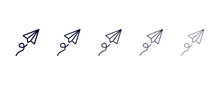 Paper Plane Flying Outline Icon. Black, Bold, Regular, Thin, Light Icon From User Interface Collection. Editable Vector Isolated On White Background
