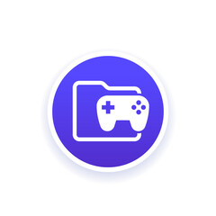 Wall Mural - game folder icon with a gamepad