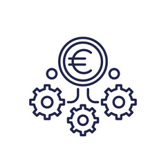 Wall Mural - operational costs line icon with euro