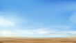 © Anchalee - Sky Blue,Cloud Background,Summer background Horizon Sky in Morning by the sand beach,Vector beautiful sea landscape nature sunrise in Summer or Spring,Backdrop panoramic banner white soft fluffy cloud