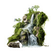 A Romantic Waterfall Nature's Own Love Cascade. Isolated on a Transparent Background. Cutout PNG.