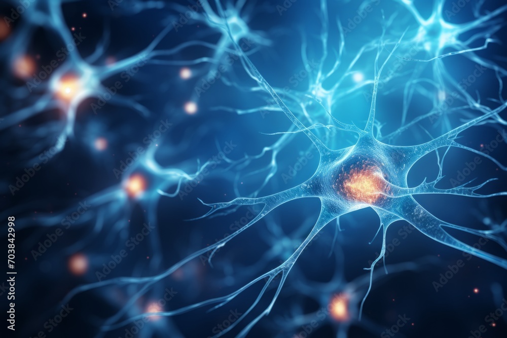 Neuron cells neural network under microscope neuro research science ...