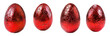 Red color foil covered Easter egg stock photo White Background stock photo